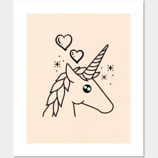 Unicorn With Baby Pink Posters and Art